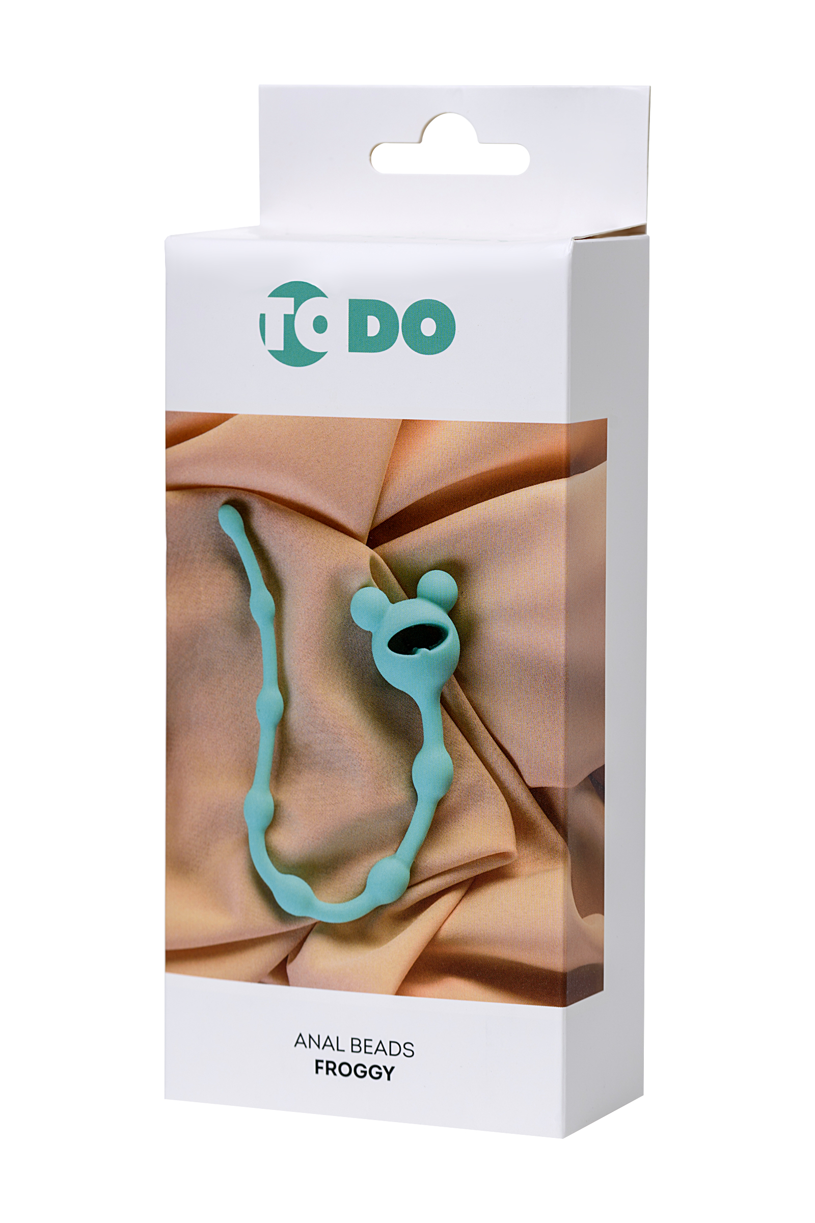 Анальная цепочка ToDo by Toyfa Froggy, силикон, голубая, 27,4 см, Ø 1,4 см. Фото N4