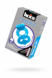 Виброкольцо LUXE VIBRO Дьявол в доспехах + презерватив, голубой, 1 шт, 18 см