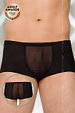 Шорты мужские с прозрачными вставками SoftLine Collection, черный, M/L